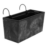 Boite a fleur plastique a suspendre jardiniere 12 l aspect bton pot de fleur h 19, 5 cm cache pot anthracite ...
