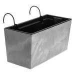 Boite a fleur plastique a suspendre jardiniere 12 l aspect bton pot de fleur h 19, 5 cm cache pot beton ...