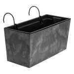Boite a fleur plastique a suspendre jardiniere 12 l aspect b�ton pot de fleur h 19, 5 cm cache pot beton ...