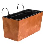 Boite a fleur plastique a suspendre jardiniere 12 l aspect bton pot de fleur h 19, 5 cm cache pot terre ...
