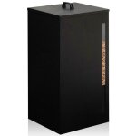 Bo�te a granul�s de bois m�tal noir 45 kg avec roulettes