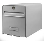 Boite aux lettres favor en acier galvanise - 2 portes - gris