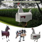 Boite aux lettres en metal avec animaux de la ferme, ideale pour decorer un jardin exterieur Boite aux lettres en metal avec animaux de la ferme, ideale pour decorer un jardin exterieur