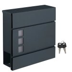 Bo�te aux lettres moderne avec porte - journaux couvercle verrouillable facile a installer gris anthracite ...