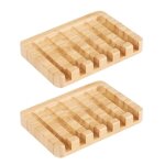 Boîte porte - savon en bois de bambou naturel, ensemble de 2 pièces, barre de douche portable, boîte ... Boîte porte - savon en bois de bambou naturel, ensemble de 2 pièces, barre de douche portable, boîte ...