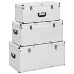 Botes de rangement 3 pcs argent aluminium