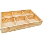 Bote de rangement en bois inacheve avec 4 compartiments, vitrine prsentoir bote de rangement pour ...