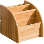 Boîte de rangement de bureau, boîte de rangement multifonctionnelle en bambou a 3 compartiments, pour ... Boîte de rangement de bureau, boîte de rangement multifonctionnelle en bambou a 3 compartiments, pour ...