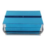 Bote de rangement d'outils  2 niveaux et 3 plateaux, bote  outils en porte -  - faux en acier inoxydable, ...