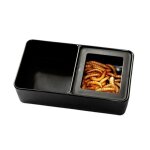 Bol d'alimentation en plastique noir pour reptiles, simulation de reptile, mangeoire a nourriture, plateau ...
