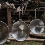 Bol pliant en acier inoxydable de 300 / 550ml, vaisselle portable de voyage en plein air, camping, pique ...