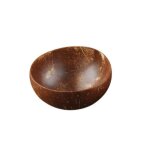 Bol a salade de fruits en noix de coco, cuillre a nouilles, riz, en bois, coquille de noix de coco, ...