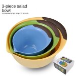 Bols a salade en plastique de qualit� alimentaire, 3 pi�ces / paquet, pour laver les l�gumes, sans bpa, ...