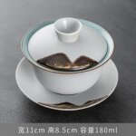 Bol a th recouvert de grs chinois, tasse a th en cramique, poterie noire zen, service a th, tasse ...