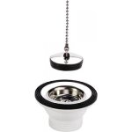 Bonde � bouchon chainette pour �vier inox - 0204014 nicoll