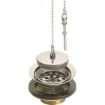 Bonde  bouchon laiton avec chanette pour vier en grs - 0501003 nicoll