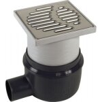 Bonde de douche � l'italienne 150 x 150 mm ajustable sortie horizontale aco