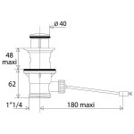 Bonde de lavabo  clapet sans tirette verticale 33x42 noyon & thiebault