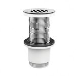 Bonde lavabo universelle recoupable  grille avec ou sans trop plein h100mm valentin