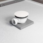 Bonde de receveur diam�tre 90 mm - capot blanc mat - evacuation horizontale