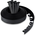 Bordure de jardin souple en plastique de 20 m - hauteur : 5 cm - avec 60 piquets de fixation - pelouse, ...