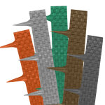 Bordure de pelouse, aspect rotin, anthracite, modules 4x80 cm, bordure de parterre en plastique
