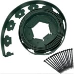 Bordure de pelouse douce, bordure de jardin, bordurette de pelouse flexible, avec 30 piquets d'ancrage, ...