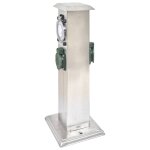 Borne jardin électrique 2 prises en acier inoxydable avec minuterie Borne jardin électrique 2 prises en acier inoxydable avec minuterie
