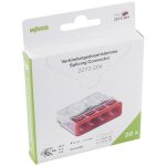 Borne de raccordement rigide: 0. 5 - 2. 5 mm nombre de p�les (num): 4 wago 20 pc(s) transparent, rouge ...