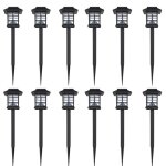 Borne solaire extérieure led 12 pcs avec piquet 8, 6 x 8, 6 x 38 cm Borne solaire extérieure led 12 pcs avec piquet 8, 6 x 8, 6 x 38 cm