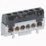 Bornier isol 1x10  35 mm + 5x6  25 mm - noir phase