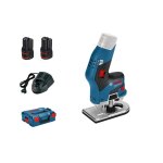 Bosch affleureuse sans - fil gkf 12v - 8, avec 2 x 3, 0 ah li - ion batterie, l - boxx - 06016b0000