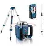 Bosch grl 400 h laser rotatif + rcepteur lr 1 dans coffret + mire de chantier gr 240 + trpied bt 170 ...