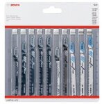 Bosch lames de scie sauteuse wood + metal, set de 10 pices - 2607011170