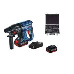 Bosch - perforateur sds - plus 18v 2x 4, 0 ah li - ion 2 j avec coffret accessoires 11 pices gbh 180 ...