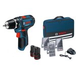 Bosch professional gsr 12v - 15 2ah perceuse sans fil avec 39 pices set d'accessoires, 2 batteries 2, ...