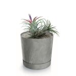 Botle pot de fleur rond gris clair plastique beton effect cache pot 23, 1 cm decoratif bac a plantes ...