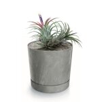Botle pot de fleur rond gris clair plastique beton effect cache pot 28, 3 cm decoratif bac a plantes ...