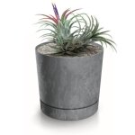 Botle pot de fleur rond gris plastique beton effect cache pot 37, 5 cm decoratif bac a plantes avec soucoupe ... Botle pot de fleur rond gris plastique beton effect cache pot 37, 5 cm decoratif bac a plantes avec soucoupe ...