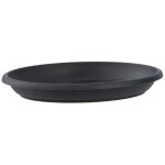 Botle soucoupe universelle plastique noir d 21 cm rond forme plateau haut bord assiette base protection ...