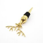 Bouchon de bouteille en forme de t�te de cerf (dor�) - bouchon de bouteille de vin, economiseur de vin ...