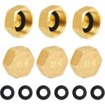 Bouchon en laiton g1 / 2 (19, 5mm) femelle, 6 pices obturateur capuchon de tuyau g1 / 2, capuchon ...