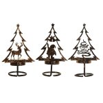 Bougeoir en m�tal matle de no�l centre de table renne arbre de no�l p�re no�l d�ner photophore