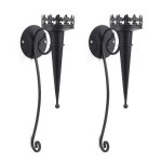 Bougeoir mural en fer style europ�en, 2 pi�ces, torche gothique, pilier, photophore, chandelier r�tro, ...