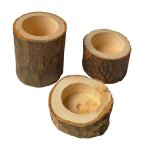 Bougeoirs rustiques en bois, 3 pices / ensemble, photophore, support de bougie, dcoration de table, ...