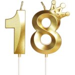 Bougies pour 18e anniversaire, bougie numéro 18, bougies dorées, bougie d'anniversaire pour gâteau avec ... Bougies pour 18e anniversaire, bougie numéro 18, bougies dorées, bougie d'anniversaire pour gâteau avec ...