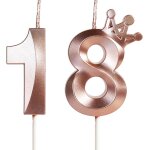 Bougies pour 18e anniversaire, bougie numéro 18, bougies or rose, bougie d'anniversaire pour gâteau avec ... Bougies pour 18e anniversaire, bougie numéro 18, bougies or rose, bougie d'anniversaire pour gâteau avec ...