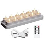 Bougies chauffe - plat rechargeables, 12 bougies rechargeables avec base de chargement a distance, flammes ... Bougies chauffe - plat rechargeables, 12 bougies rechargeables avec base de chargement a distance, flammes ...