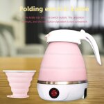Bouilloire electrique pliable en silicone, 600w, portable, pour eau bouillante, thire pour voyage, ...