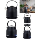 Bouilloire inox rtro 1, 5l noire inox sans fil 2200w arrt automatique inox